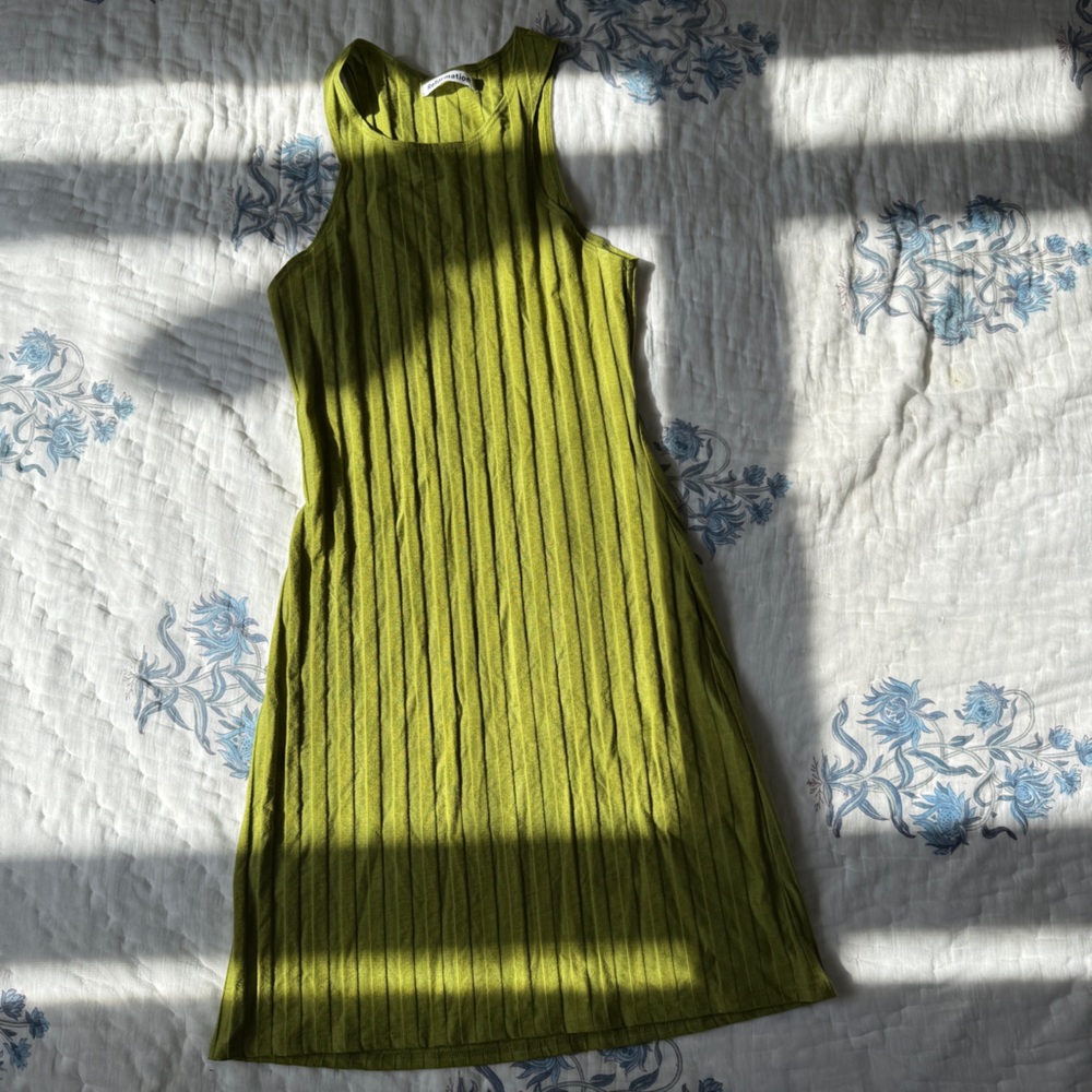 Reformation Lime Ribbed Dress